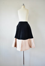 1950 Vintage Black and Gold Velvet Skirt with Embroidery By Ingrid Michelle