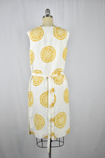 Vintage 1960s Henry Lee Gold/ White Sleeveless Shift Dress