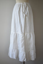 1890s-1900 White Cotton Petticoat