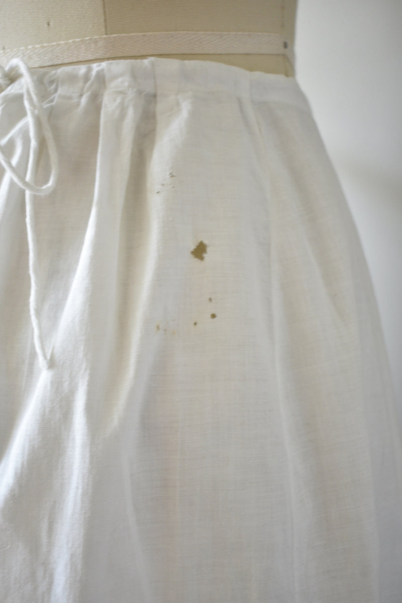 1890s-1900 White Cotton Petticoat