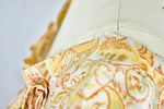 Vintage 1950s Sporcations by Barney Max California Paisley Print Orange All Silk Dress-XS