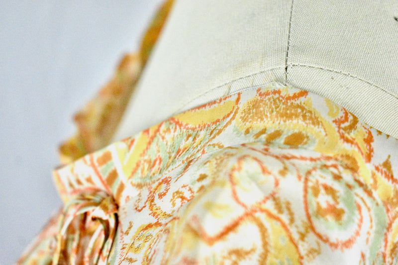 Vintage 1950s Sporcations by Barney Max California Paisley Print Orange All Silk Dress-XS