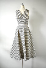 Vintage 1950 Classic Sleeveless Stripe Dress