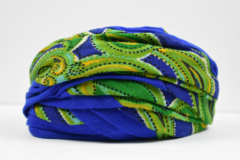 Vintage 1960s Christian Dior Blue Green  Turban Hat