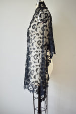 Victorian Lace Black Shawl