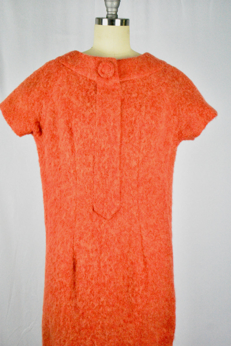 Vintage 1960s Suzy Perette Orange Wool Dress