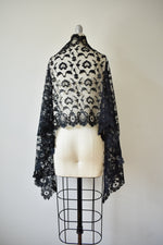 Victorian Lace Black Shawl