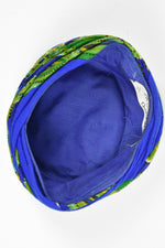 Vintage 1960s Christian Dior Blue Green  Turban Hat