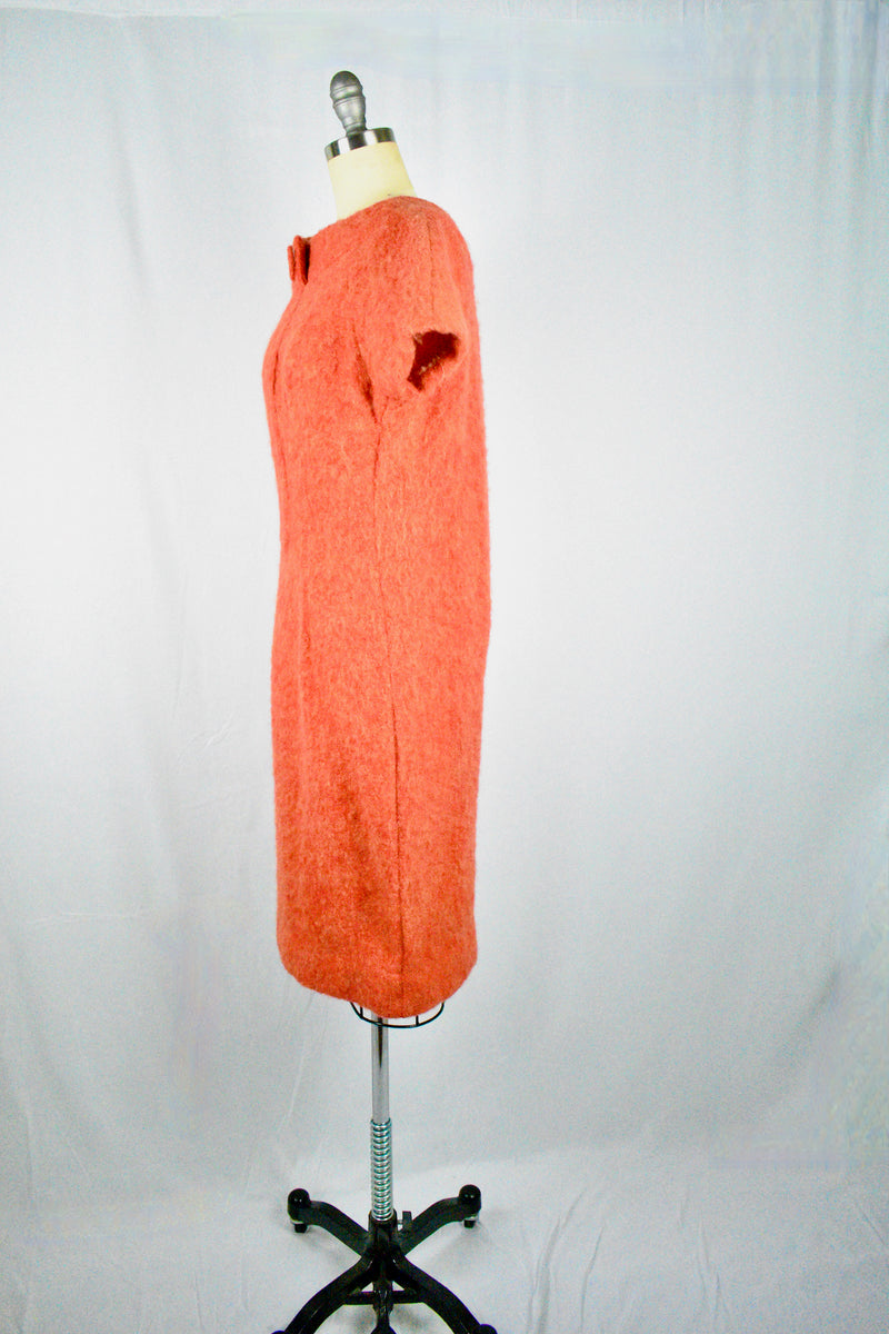 Vintage 1960s Suzy Perette Orange Wool Dress