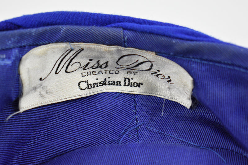 Vintage 1960s Christian Dior Blue Green  Turban Hat
