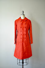 Vintage 1960s Red Dynasty Coat Dress