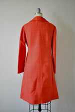 Vintage 1960s Red Dynasty Coat Dress