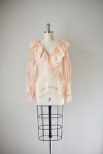 Vintage Sheer Ruffled Organza Top