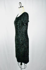 Vintage 1950s The Halle Bros Co/ Frederica Black Heavy Textured Dress