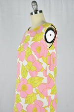 Vintage 1960s Floral Print Maxi Dress