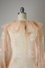 Vintage Sheer Ruffled Organza Top