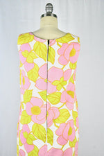 Vintage 1960s Floral Print Maxi Dress