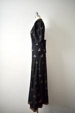 Vintage 1930s Black Eyelet Dress