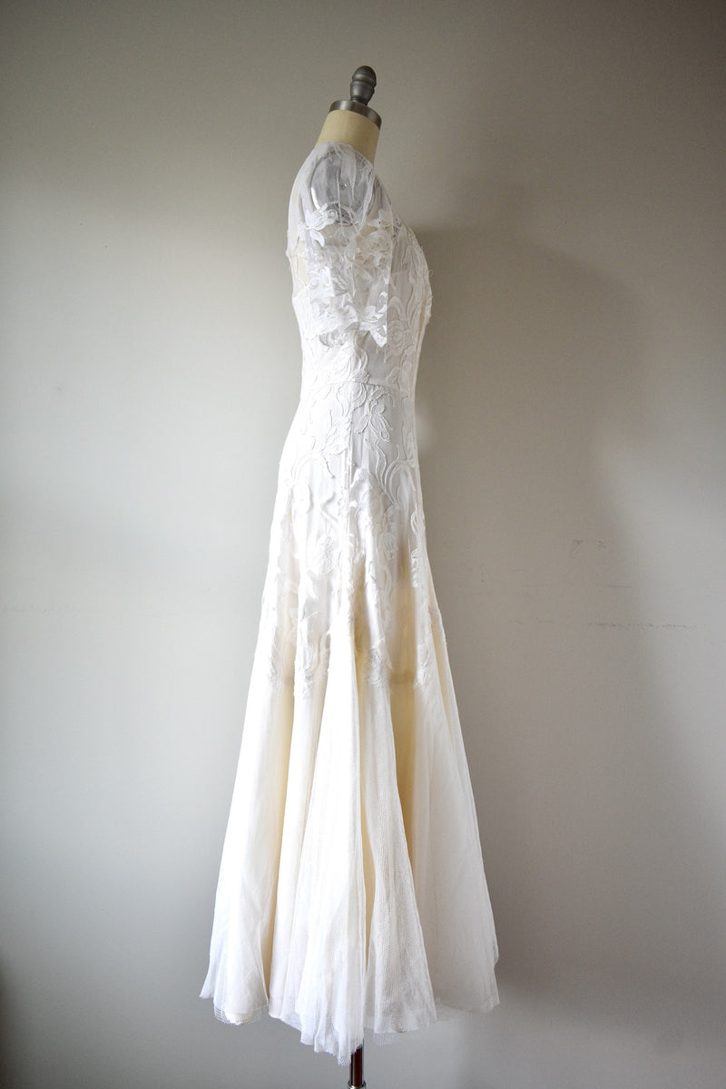 Vintage Cream Tulle Gown