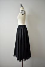 Vintage 1970s Flowy Black Skirt
