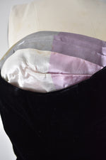 Vintage 1960s MultiColor Lavender Black Velvet Gown