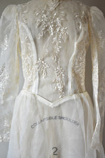 Vintage Cream Tulle Sheer Tea Gown