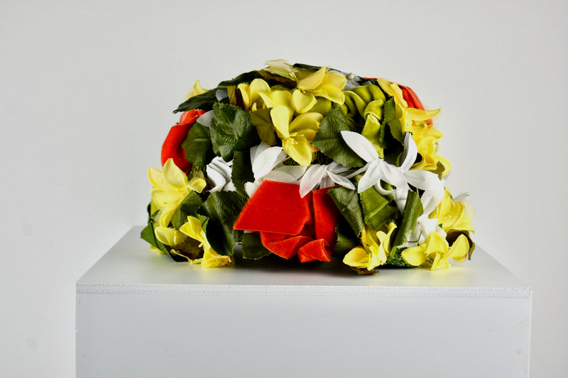 Vintage 1960s Christian Dior Turban Floral Hat