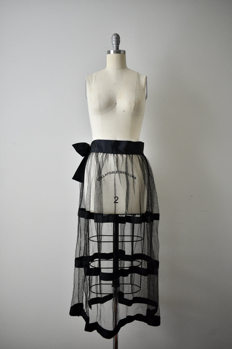 Vintage 1970s Net Black Skirt