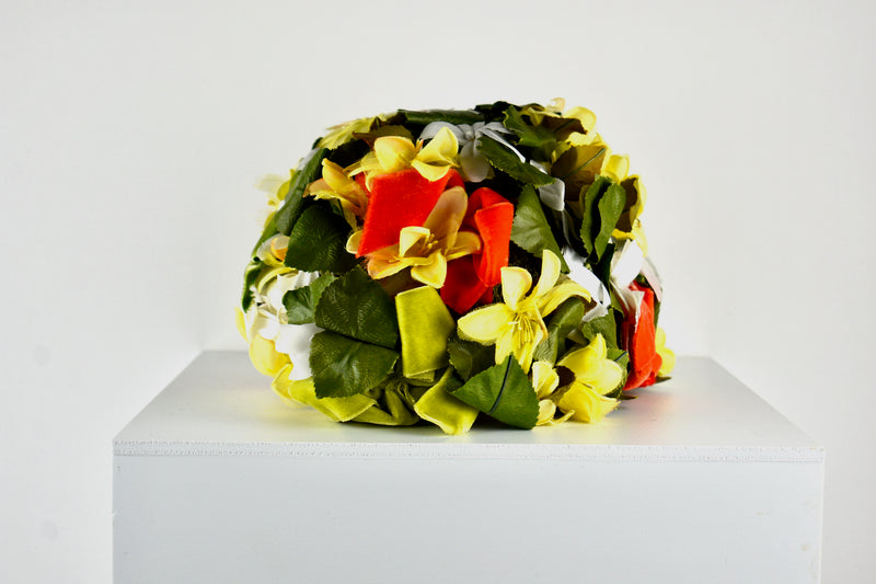 Vintage 1960s Christian Dior Turban Floral Hat