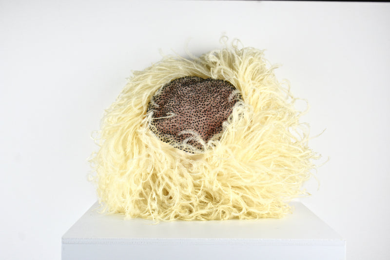 Vintage 1960s Jan Leslie Custom Design Ivory Ostrich Feather Hat