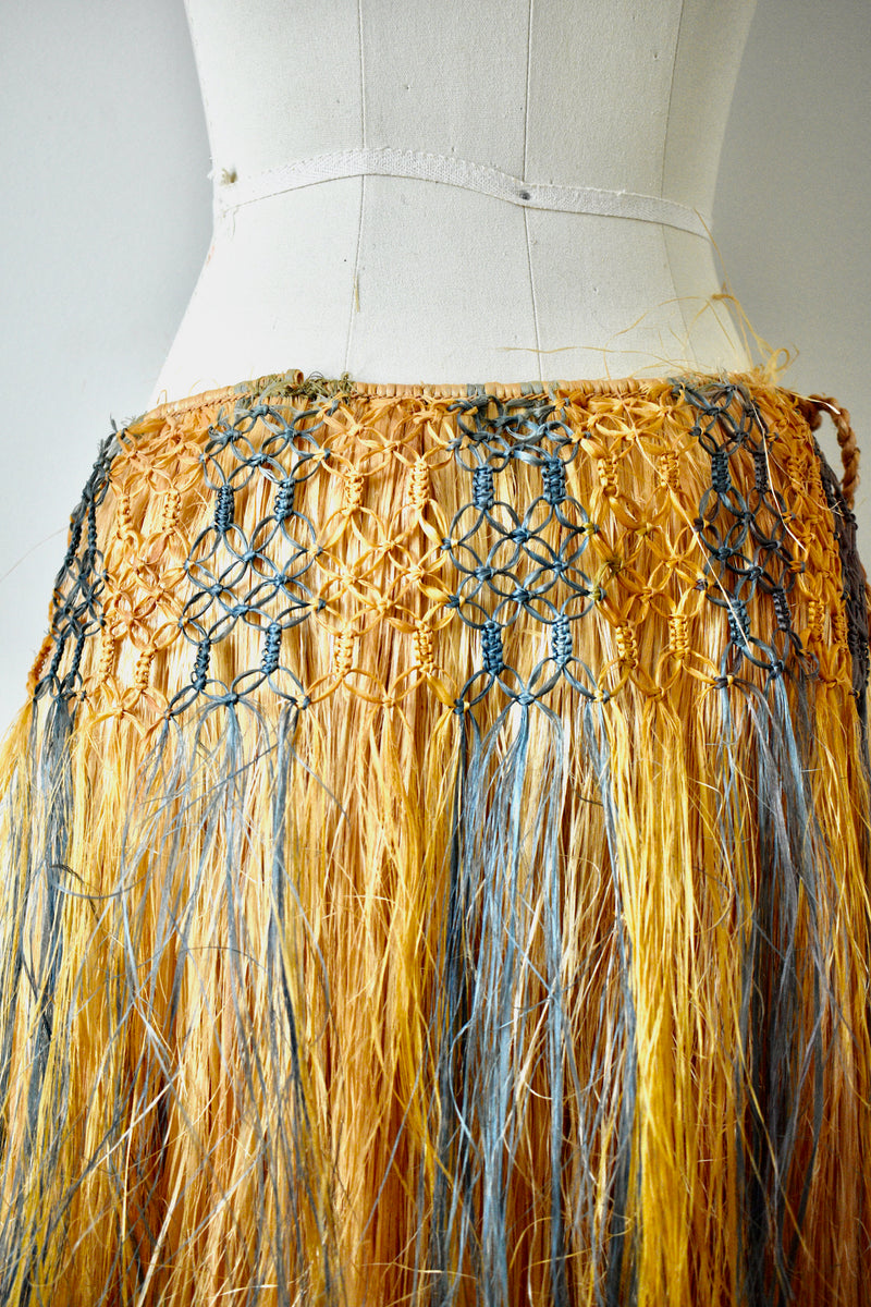 Vintage 1950s Hawaiian Tan Brown Skirt With Detailing AS IS