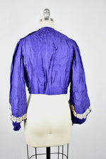 Antique Victorian Lady's Royal Blue Silk Blouse