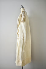 Vintage 1920s Rare Cream Wool Challis Wedding Dress w/ card