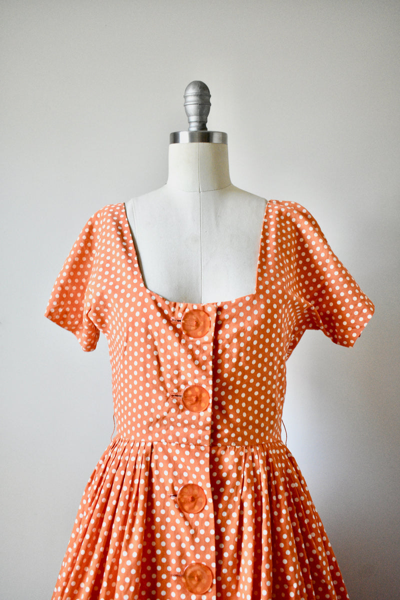 Vintage 1950s Orange Polka Dot Novelty Day Dress by Dress Town INC – Vintage World Rocks Vintage 1950s Orange Polka Dot Novelty Day Dress by Dress Town INC – Vintage World Rocks