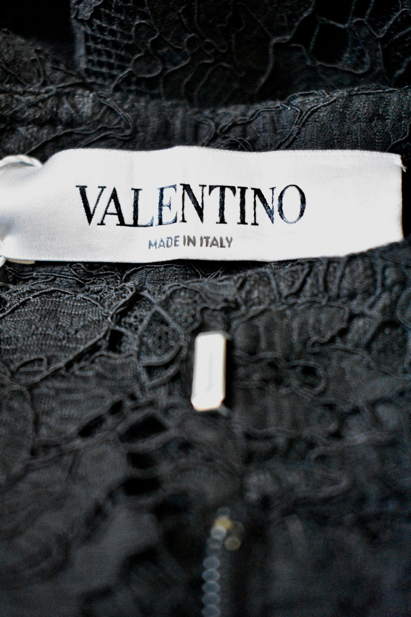 Valentino Wide Leg Black Lace Pants