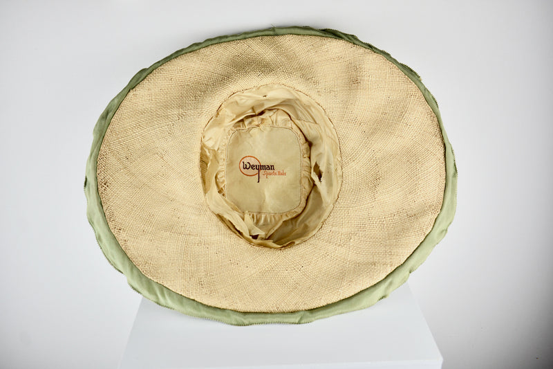 Vintage Antique RARE Silk Olive Green Weyman Sports Hat