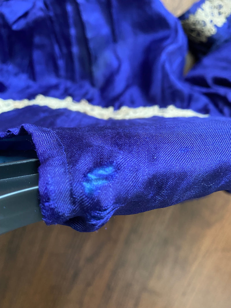 Antique Victorian Lady's Royal Blue Silk Blouse
