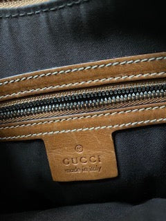 Gucci Jackie Equestrian Style Canvas Shoulder Bag