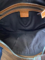 Gucci Jackie Equestrian Style Canvas Shoulder Bag
