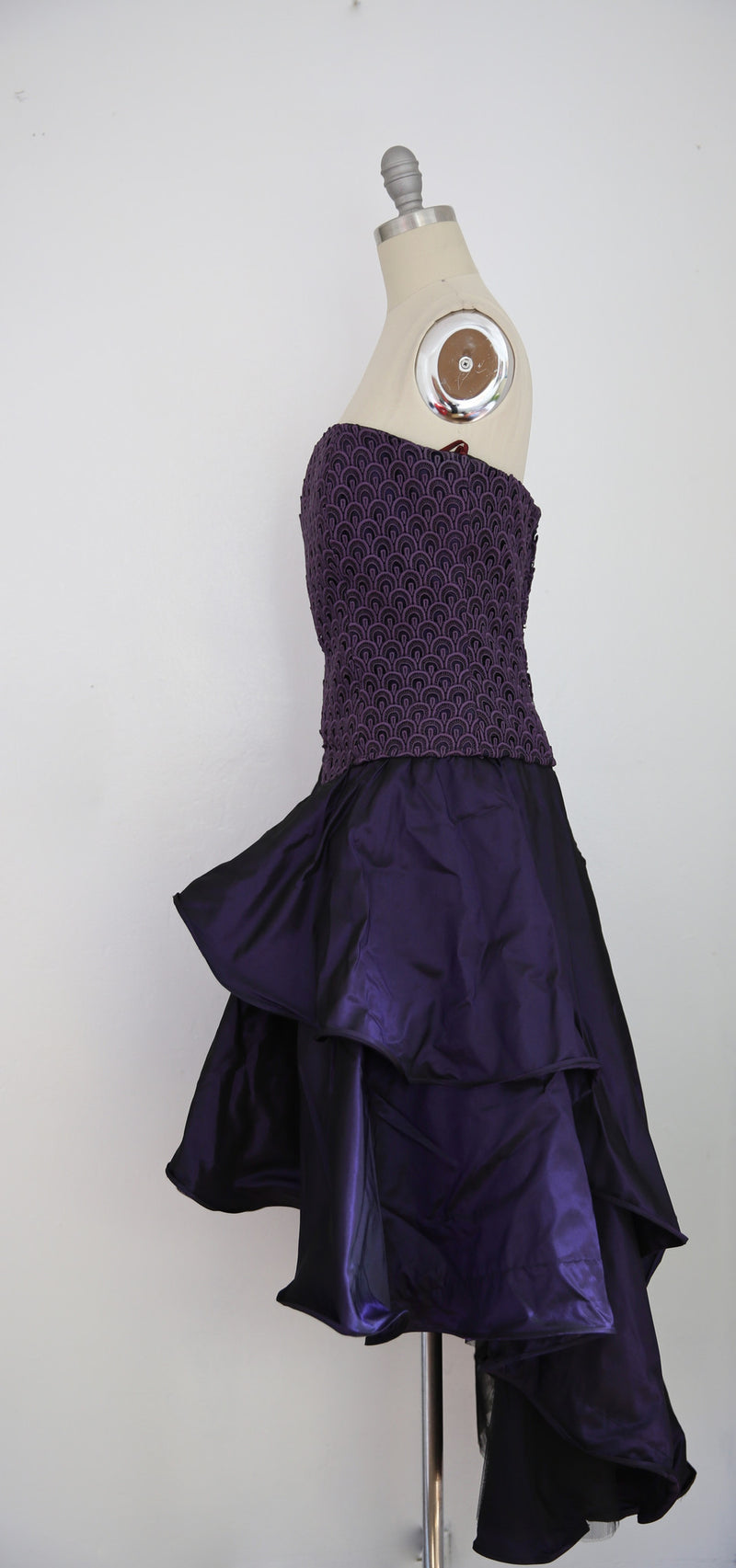 For Rental or Purchase Vintage 1980s Andrea Odicini Couture Purple Taffeta Evening Dress - Vintage World Rocks - 3